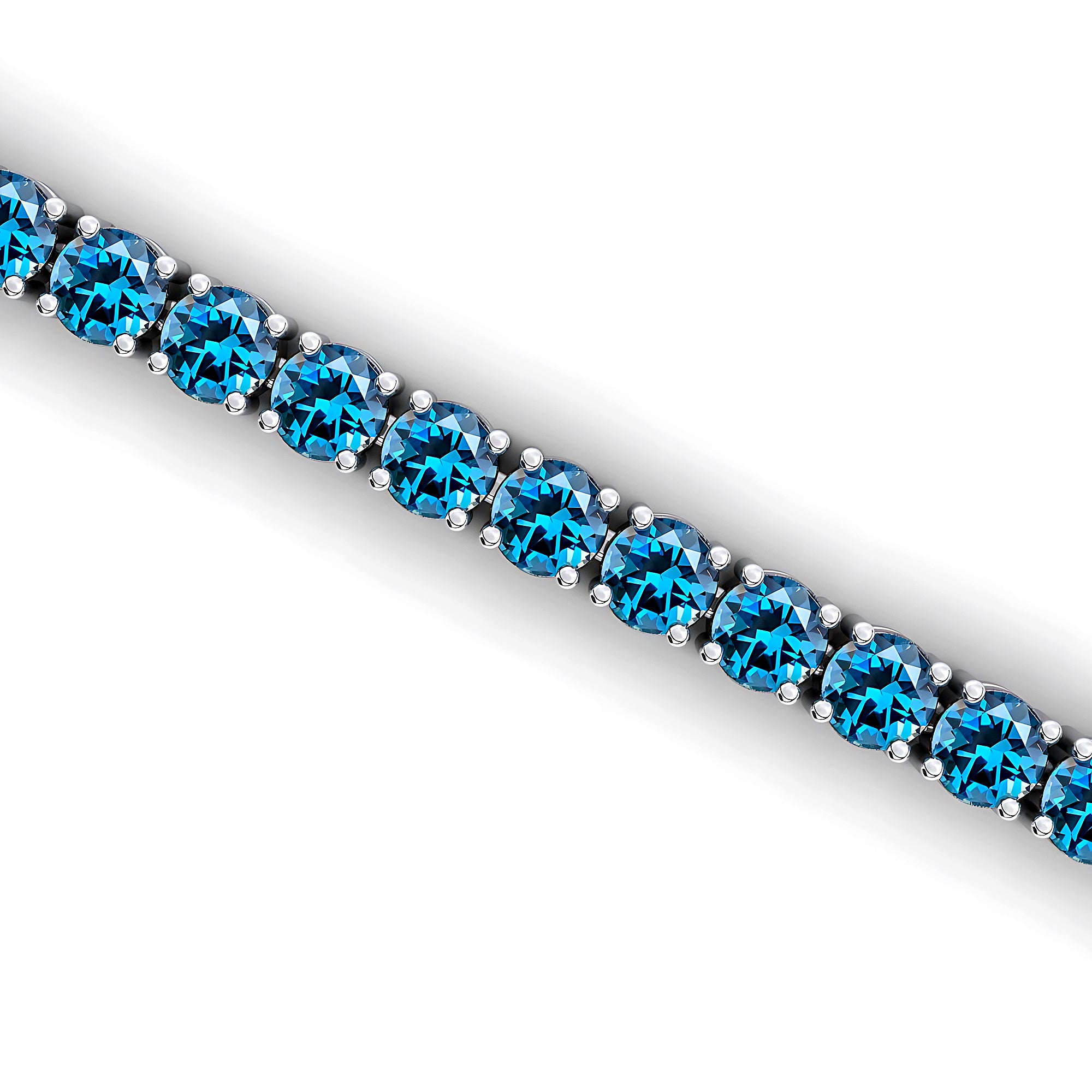 2mm Round London Blue Topaz Tennis Bracelet - GeumJewels