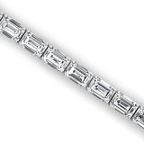 0.50ct Each Horizontally set Emerald Cut Diamond Tennis Bracelet - GeumJewels