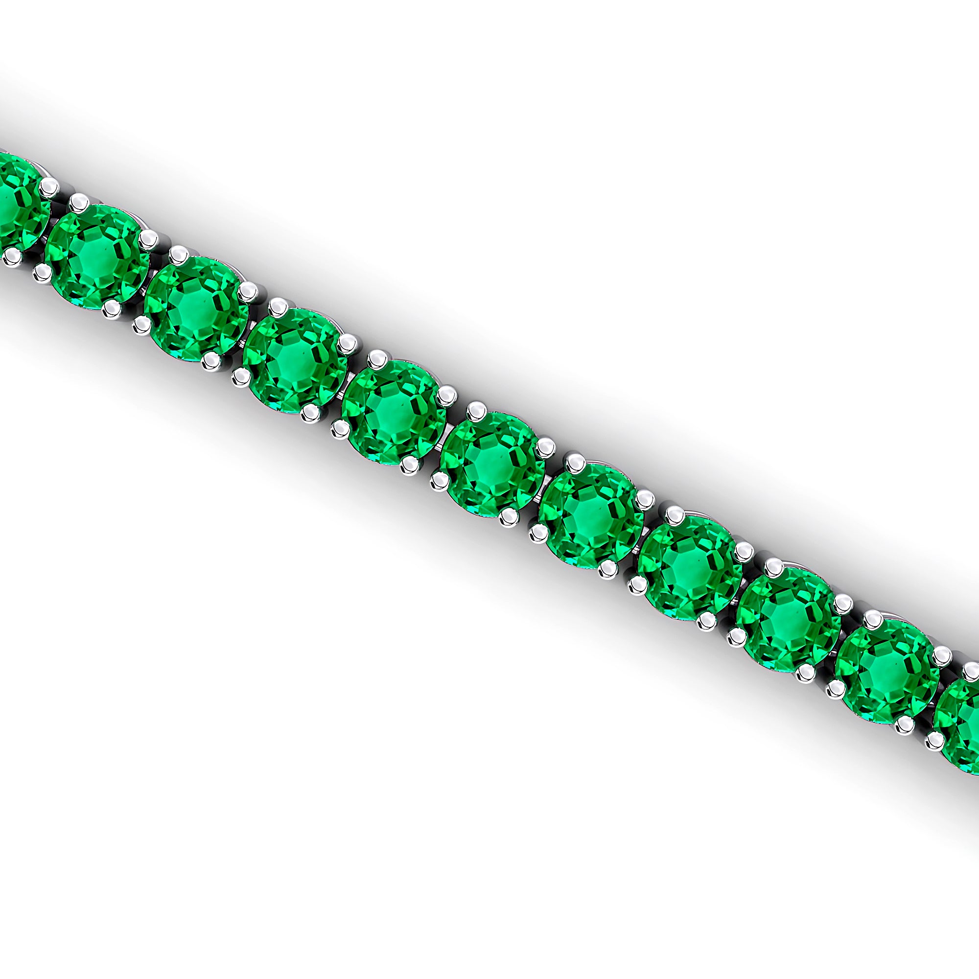 2mm Round Emerald Tennis Bracelet - GeumJewels