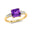 Princess Cut Amethyst Graduating Accent Diamond Ring - GeumJewels