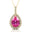 Pink Sapphire Teardrop Pendant with Diamond Halo - GeumJewels