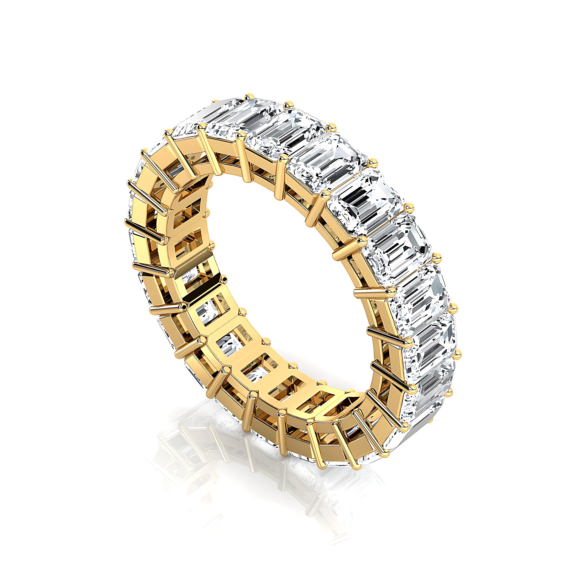 0.25ct each Emerald cut Diamond Eternity Ring - GeumJewels