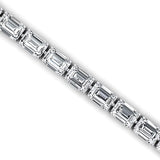 1ct Each Horizontally set Emerald Cut Diamond Tennis Bracelet - GeumJewels