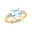 Princess Cut Aquamarine Graduating Accent Diamond Ring - GeumJewels