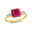 Princess Cut Pink Sapphire Graduating Accent Diamond Ring - GeumJewels