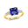 Princess Cut Blue Sapphire Graduating Accent Diamond Ring - GeumJewels