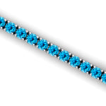 2mm Round Swiss Blue Topaz Tennis Bracelet - GeumJewels