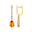 Lever Back Diamond Drop Earrings with Pear Cut Citrine - GeumJewels