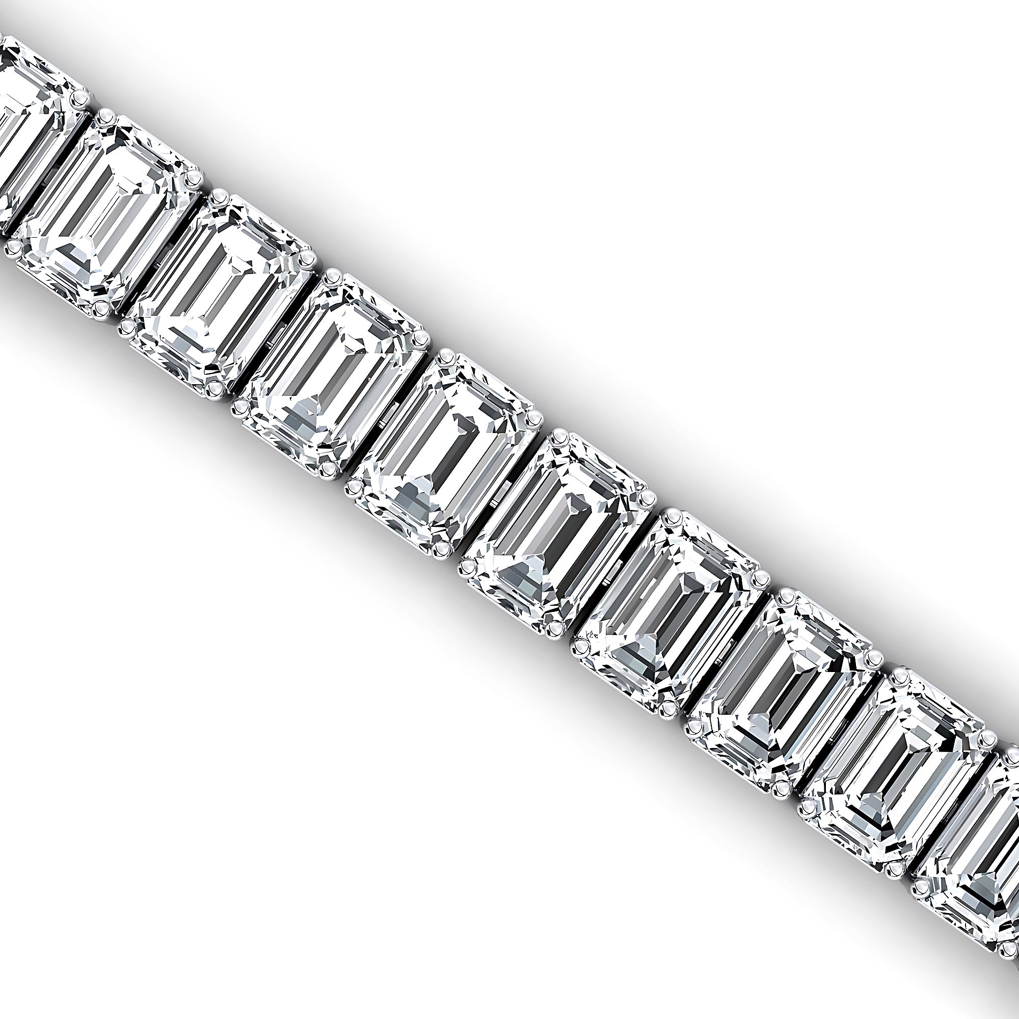 0.25ct Each Vertically set Emerald Cut Diamond Tennis Bracelet - GeumJewels