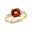 Princess Cut Citrine Graduating Accent Diamond Ring - GeumJewels