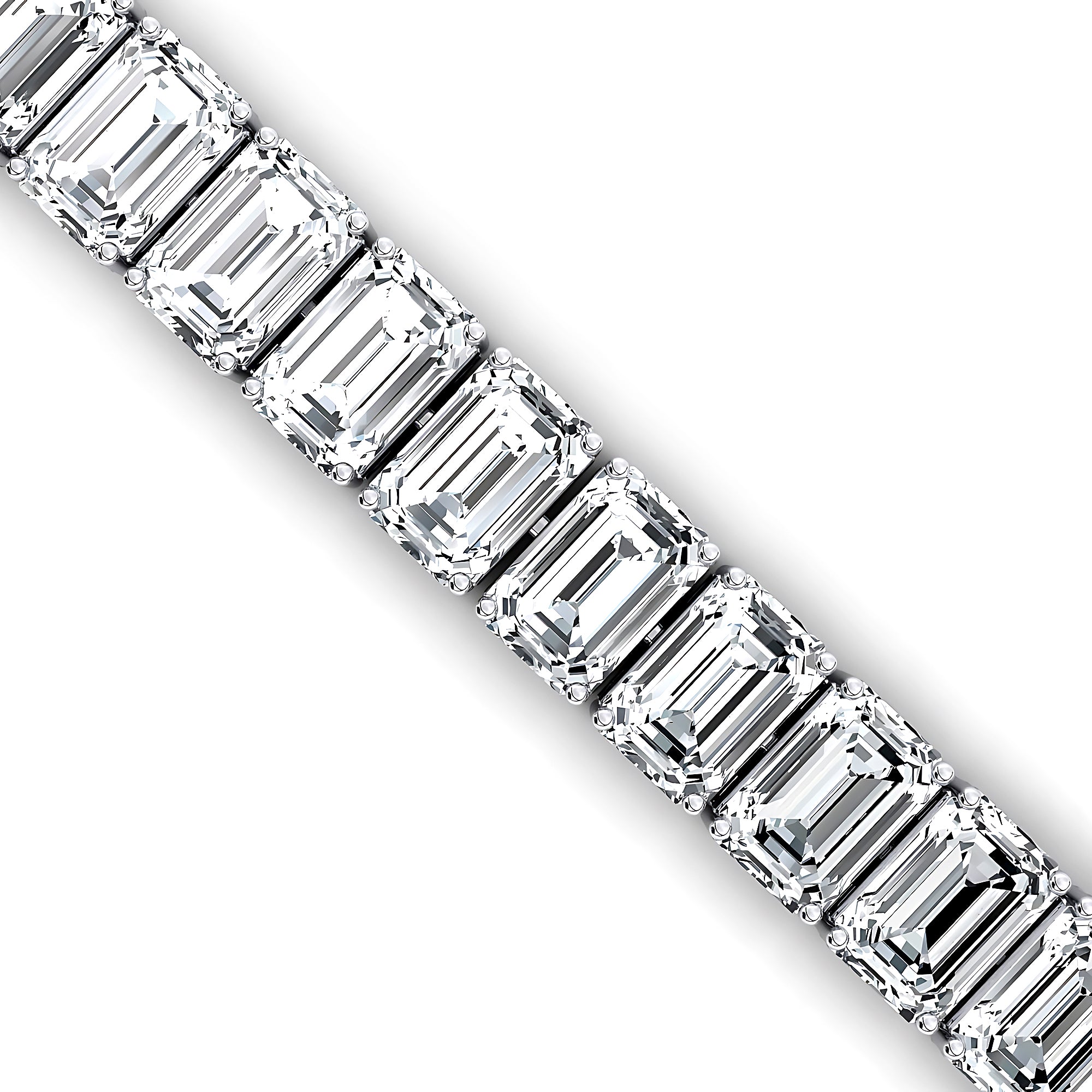 0.50ct Each Vertically set Emerald Cut Diamond Tennis Bracelet - GeumJewels