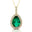 Emerald Teardrop Pendant with Diamond Halo - GeumJewels