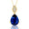 Illussion Set Diamond Pendant with Pear Cut Blue Sapphire - GeumJewels