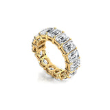 2 Way Diamond Emerald & Round Eternity Ring - GeumJewels