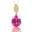 Illussion Set Diamond Pendant with Pear Cut Pink Sapphire - GeumJewels