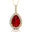 Ruby Teardrop Pendant with Diamond Halo - GeumJewels