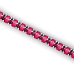 2mm Round Pink Sapphire Tennis Bracelet - GeumJewels