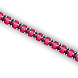 2mm Round Pink Sapphire Tennis Bracelet - GeumJewels