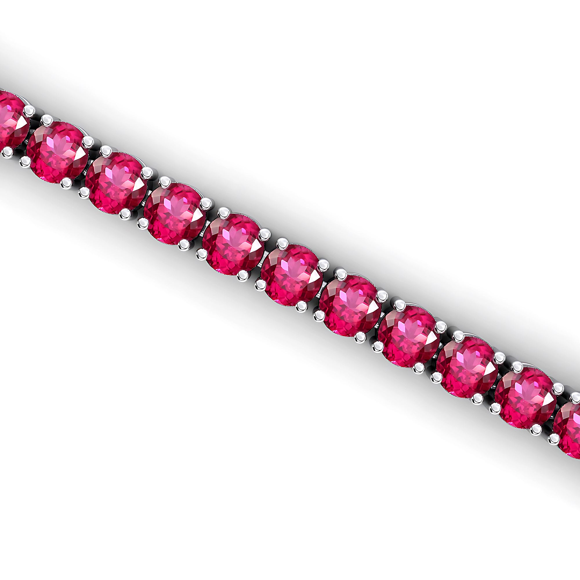 2mm Round Pink Sapphire Tennis Bracelet - GeumJewels