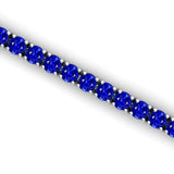 2mm Round Blue Sapphire Tennis Bracelet - GeumJewels