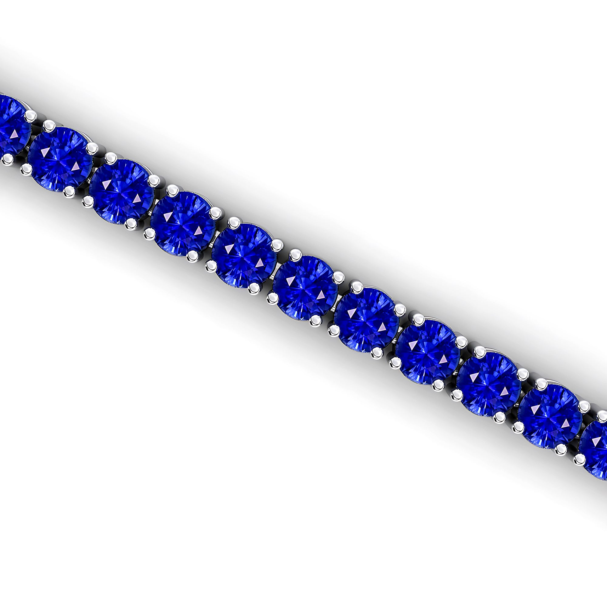 2mm Round Blue Sapphire Tennis Bracelet - GeumJewels