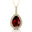 Garnet Teardrop Pendant with Diamond Halo - GeumJewels