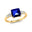 Princess Cut Tanzanite Graduating Accent Diamond Ring - GeumJewels