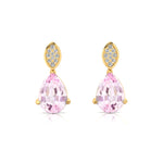 Illussion Set Diamond Earrings with Pear Cut Morganite - GeumJewels
