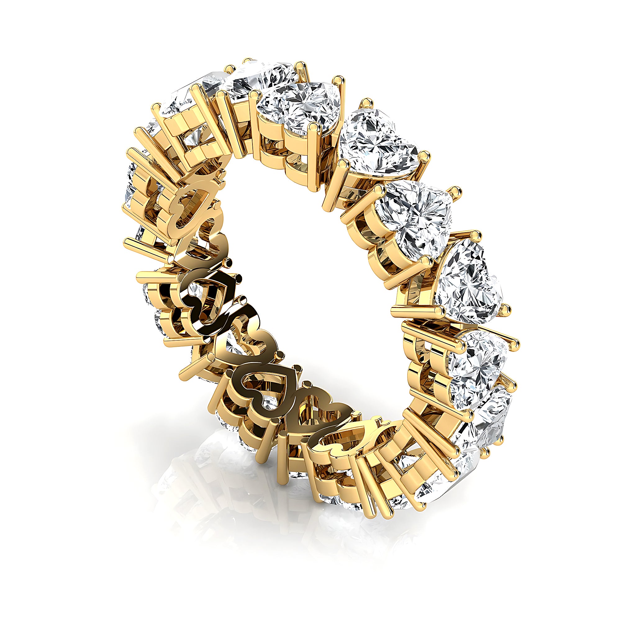 0.25ct each Heart Shape Diamond Eternity Ring - GeumJewels