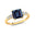 Princess Cut Alexandrite Graduating Accent Diamond Ring - GeumJewels