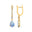 Lever Back Diamond Drop Earrings with Pear Cut Moonstone - GeumJewels