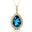 London Blue Topaz Teardrop Pendant with Diamond Halo - GeumJewels