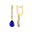 Lever Back Diamond Drop Earrings with Pear Cut Tanzanite - GeumJewels
