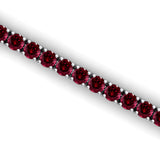 2mm Round Garnet Tennis Bracelet - GeumJewels