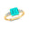 Princess Cut Paraiba Tourmaline Graduating Accent Diamond Ring - GeumJewels
