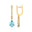Lever Back Diamond Drop Earrings with Pear Cut Aquamarine - GeumJewels