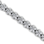 Flower Inspired Pear Set Diamond Statement Bracelet - GeumJewels