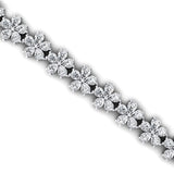 Flower Inspired Pear Set Diamond Statement Bracelet - GeumJewels