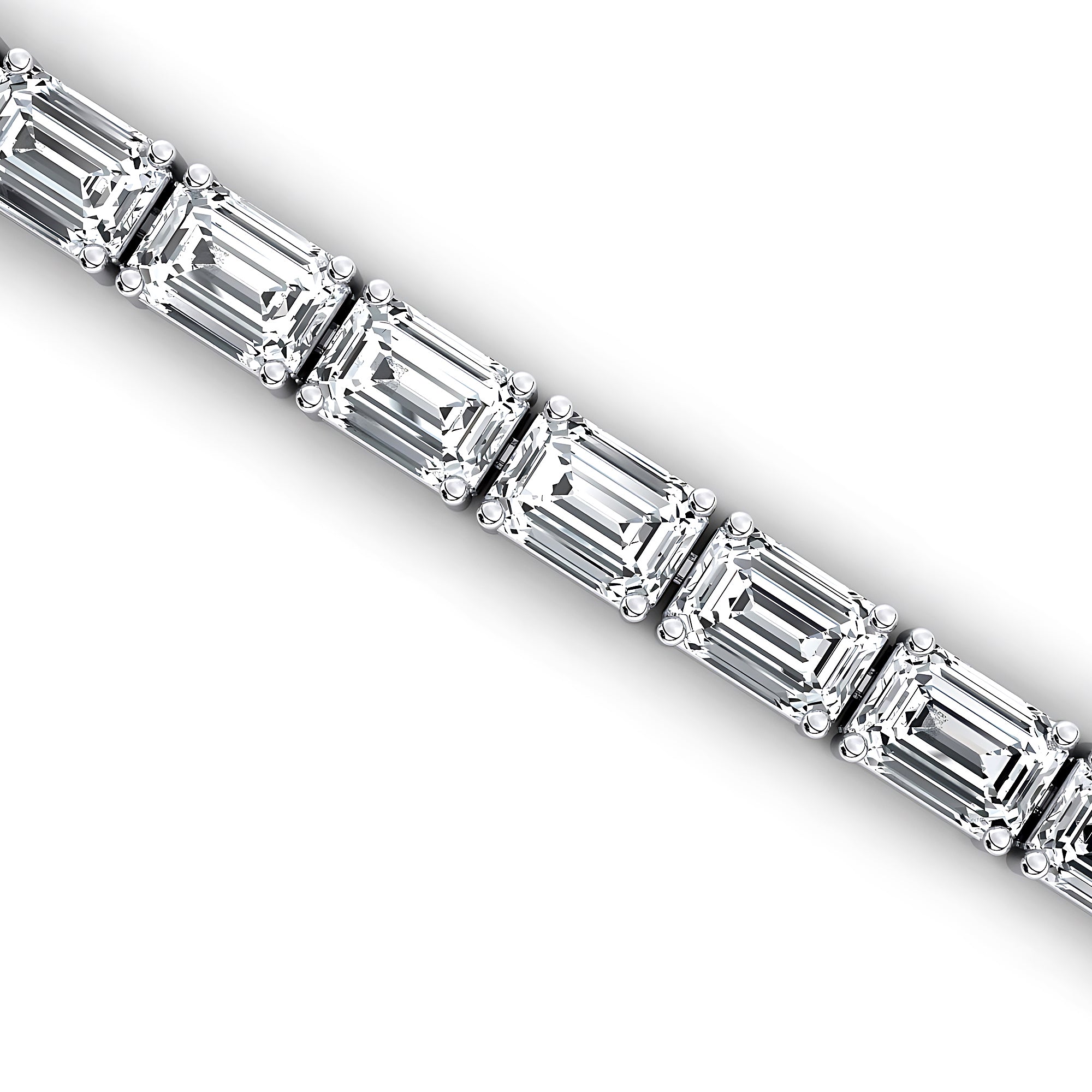 0.25ct Each Horizontally set Emerald Cut Diamond Tennis Bracelet - GeumJewels
