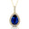 Blue Sapphire Teardrop Pendant with Diamond Halo - GeumJewels