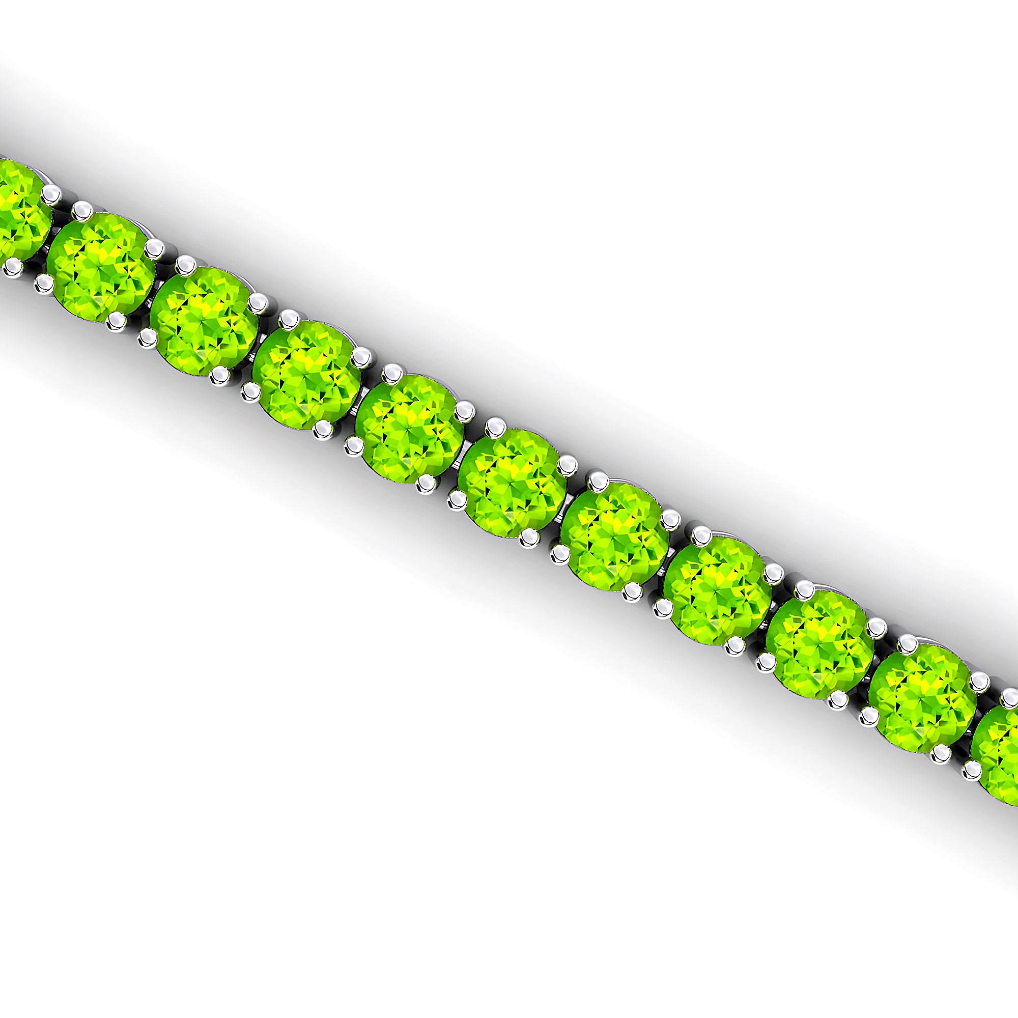 2mm Round Peridot Tennis Bracelet - GeumJewels