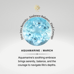 Round Solitaire Aquamarine Halo Diamond Stud Earrings - GeumJewels