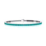 2mm Round Paraiba Tourmaline Tennis Bracelet - GeumJewels