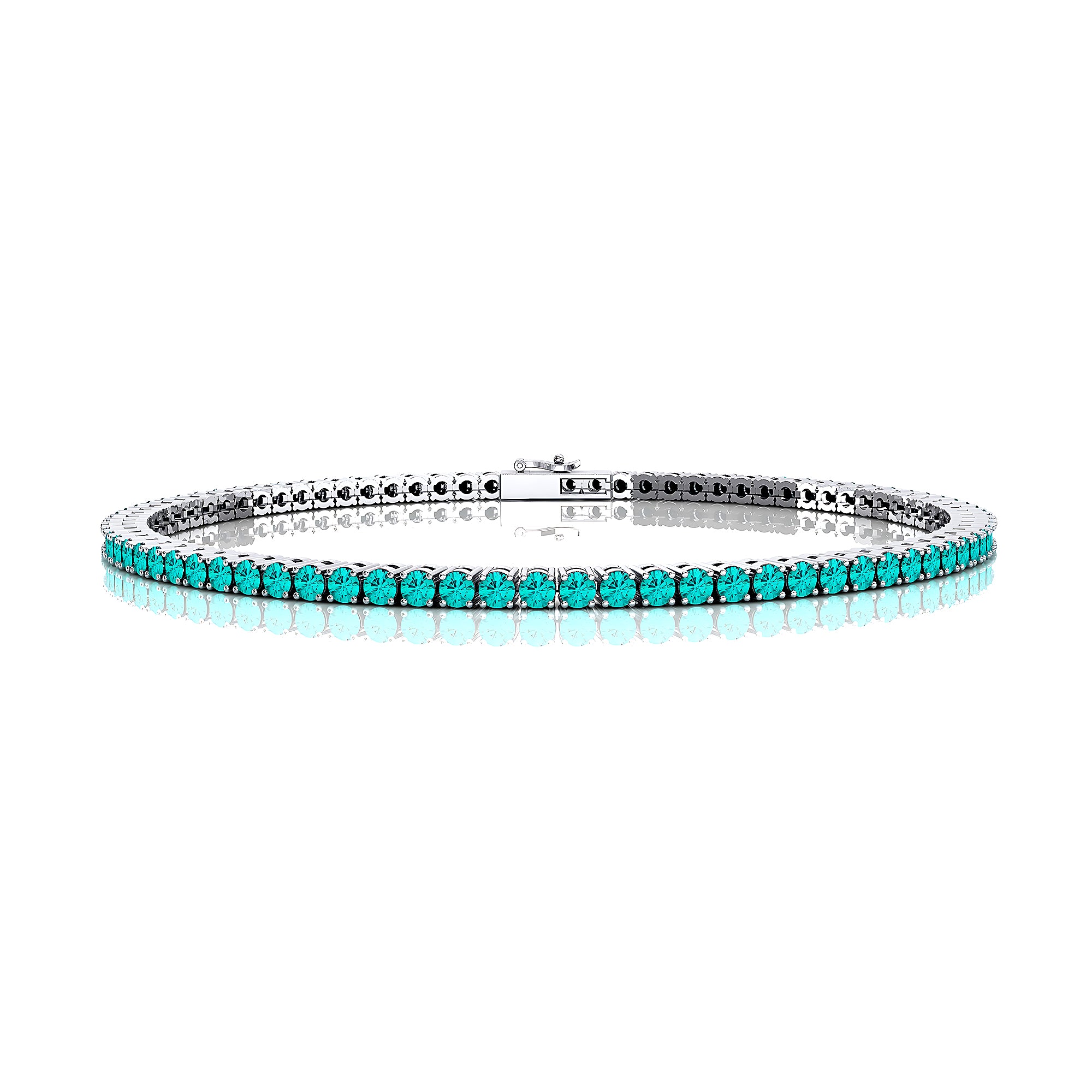 2mm Round Paraiba Tourmaline Tennis Bracelet - GeumJewels