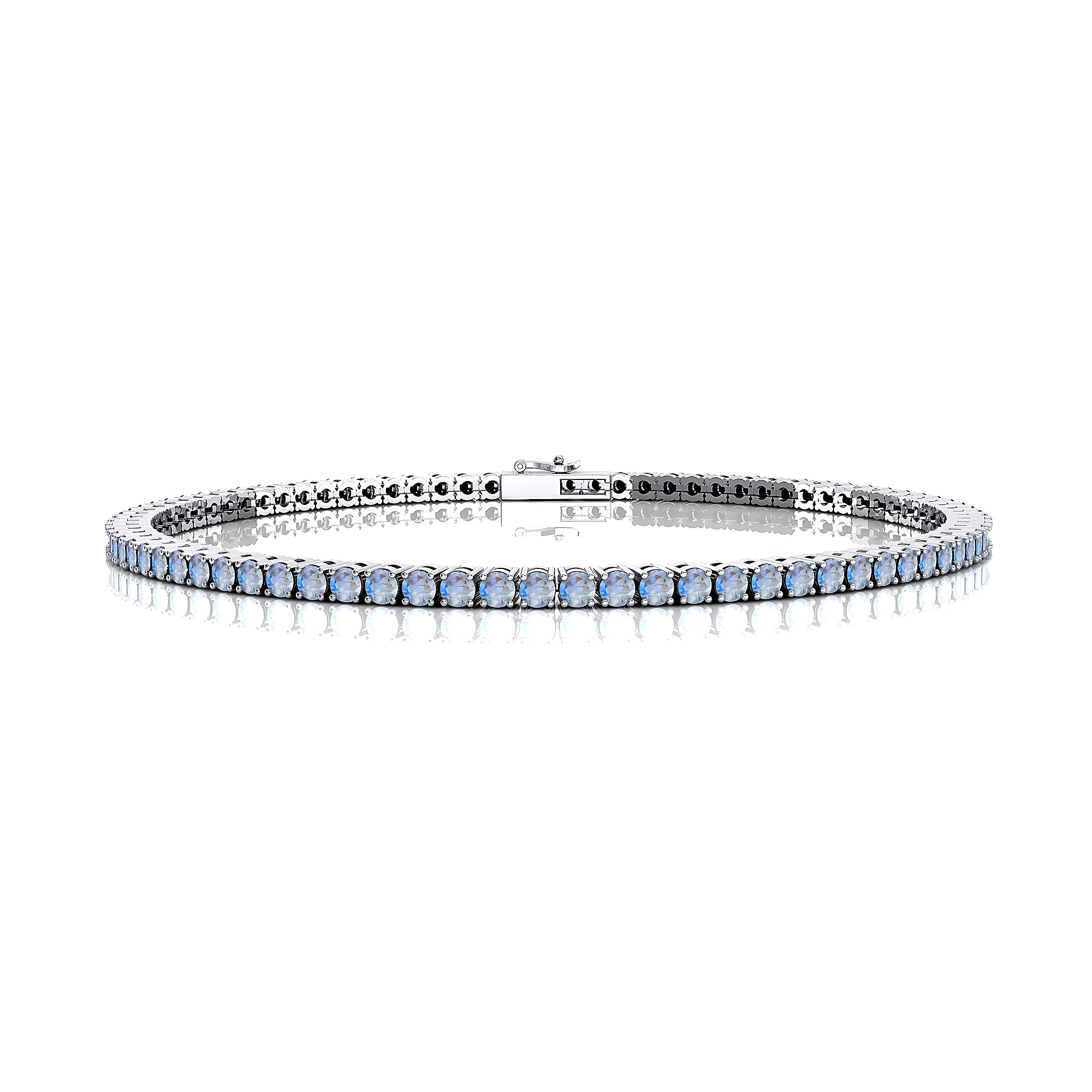 2mm Round Rainbow Moonstone Tennis Bracelet - GeumJewels