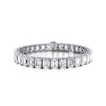 1ct Each Vertically set Emerald Cut Diamond Tennis Bracelet - GeumJewels