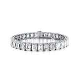 1ct Each Vertically set Emerald Cut Diamond Tennis Bracelet - GeumJewels