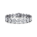Flower Inspired Pear Set Diamond Statement Bracelet - GeumJewels