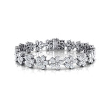 Flower Inspired Pear Set Diamond Statement Bracelet - GeumJewels