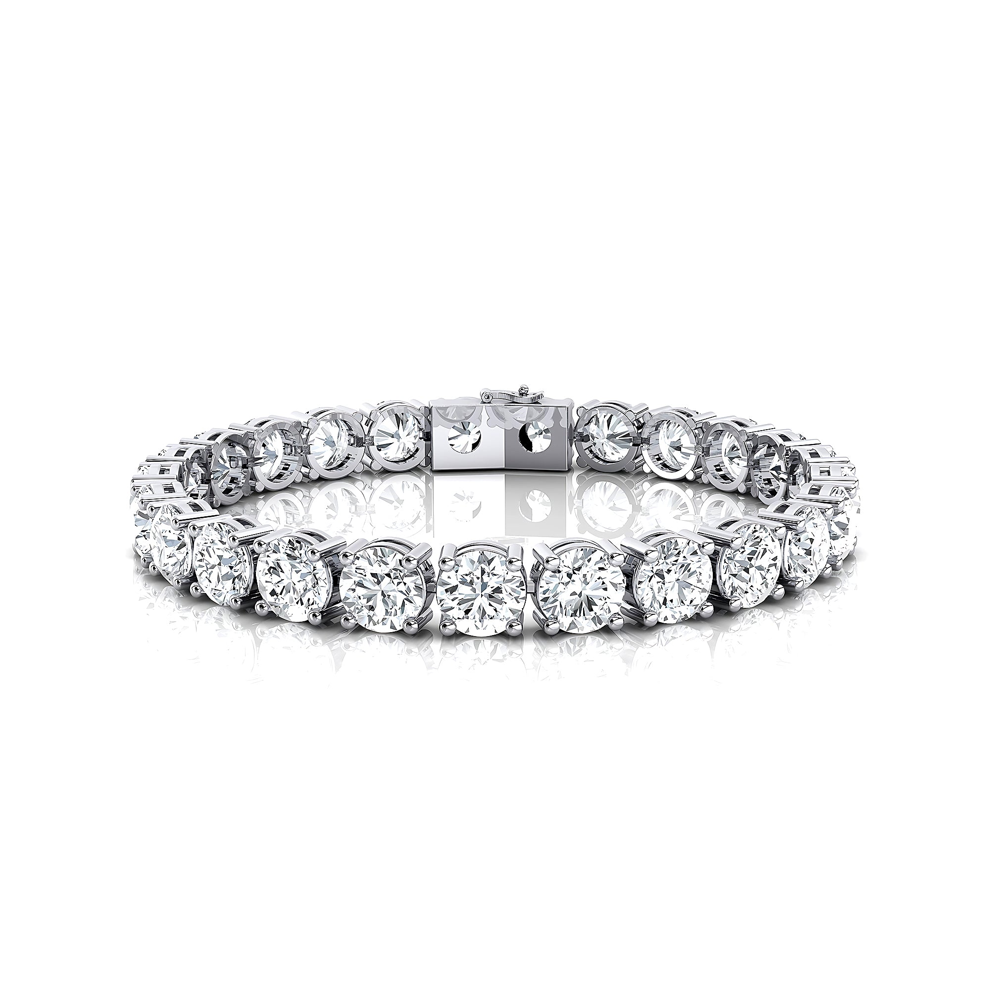 1ct Each Round Brilliant Cut Solitaire Diamond Tennis Bracelet - GeumJewels